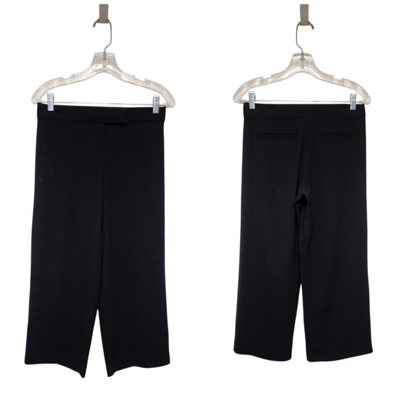 DKNY Women's Black Solid Mid-Rise Straight-Leg Cropped Dress Pants Size 2 - Picture 1 of 8
